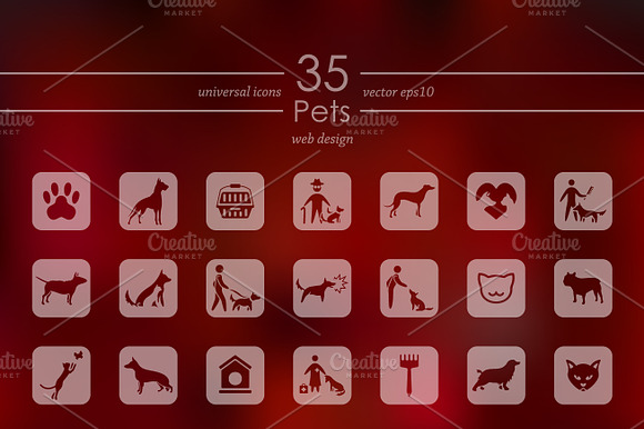 Set Of Pets Icons
