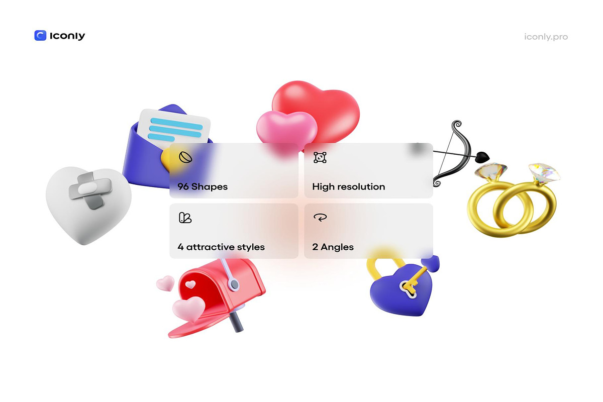 Valentine 3D icons, Iconly Pro, an Emoji Icon by Lumina_ui_ux202 (Photo 2 of 6)