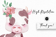 Baby Farm Animals Watercolor Clipart, an Illustration by Gau Silva Studio (Thumbnail 6 of 6)
