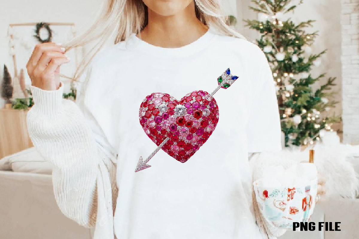 Diamond Glitter Valentine Heart Png, an Illustration by DreamCafeArt (Photo 2 of 4)