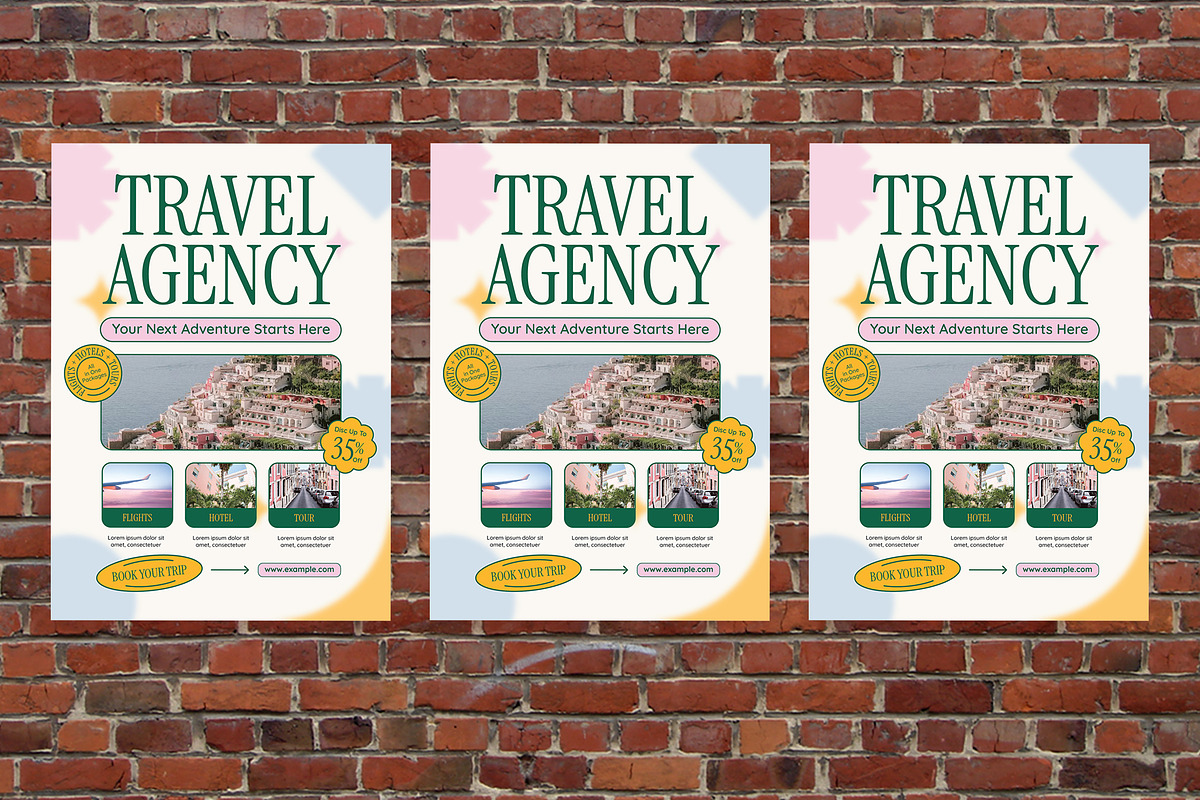 Geometric Travel Agency Flyer, a Flyer Template by Aiyari Graphic (Photo 3 of 3)