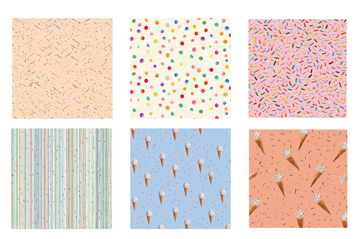 rainbow sprinkles on pastel pink, an Illustration by Designworld (Photo 2 of 4)