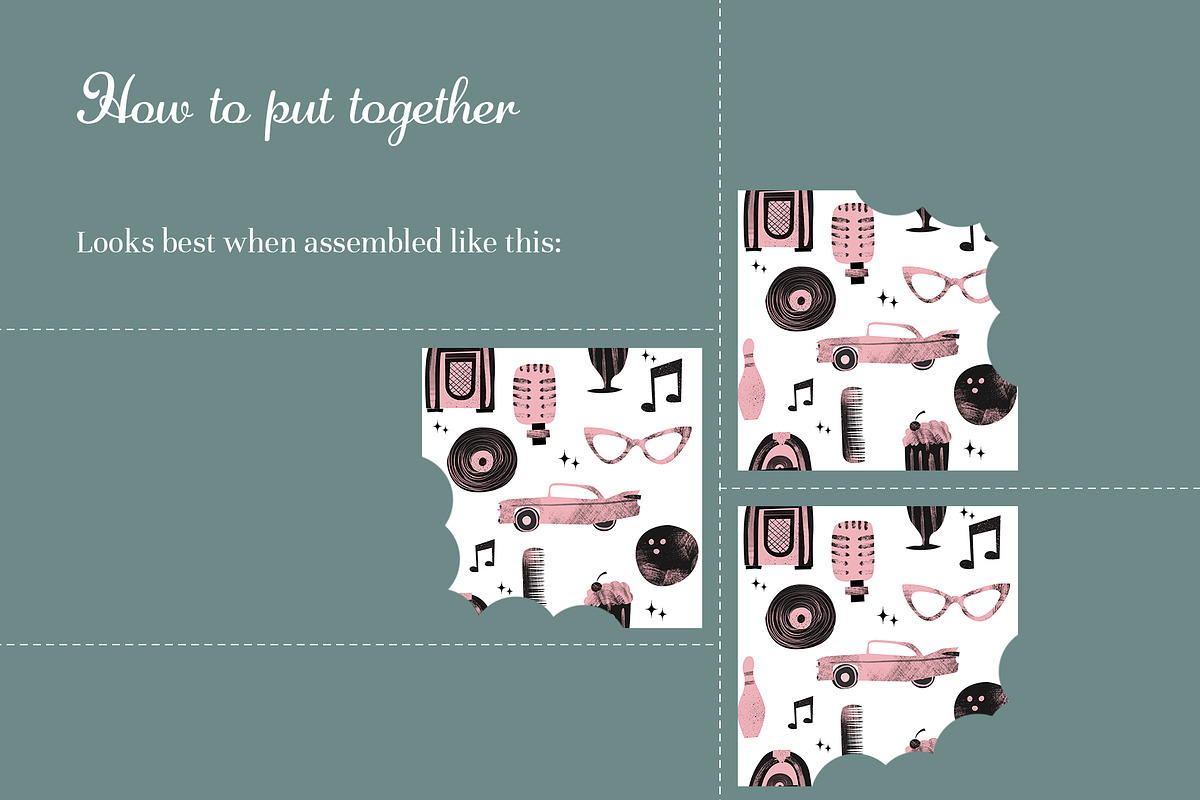 pink 50s Rock'n'Roll Pattern, a Pattern Graphic by koberstein (Photo 3 of 3)