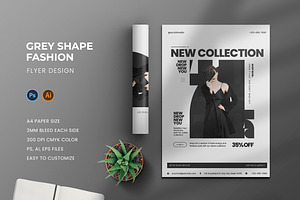 Grey Shape Fashion - Flyer, a Flyer Template by AQR Studio