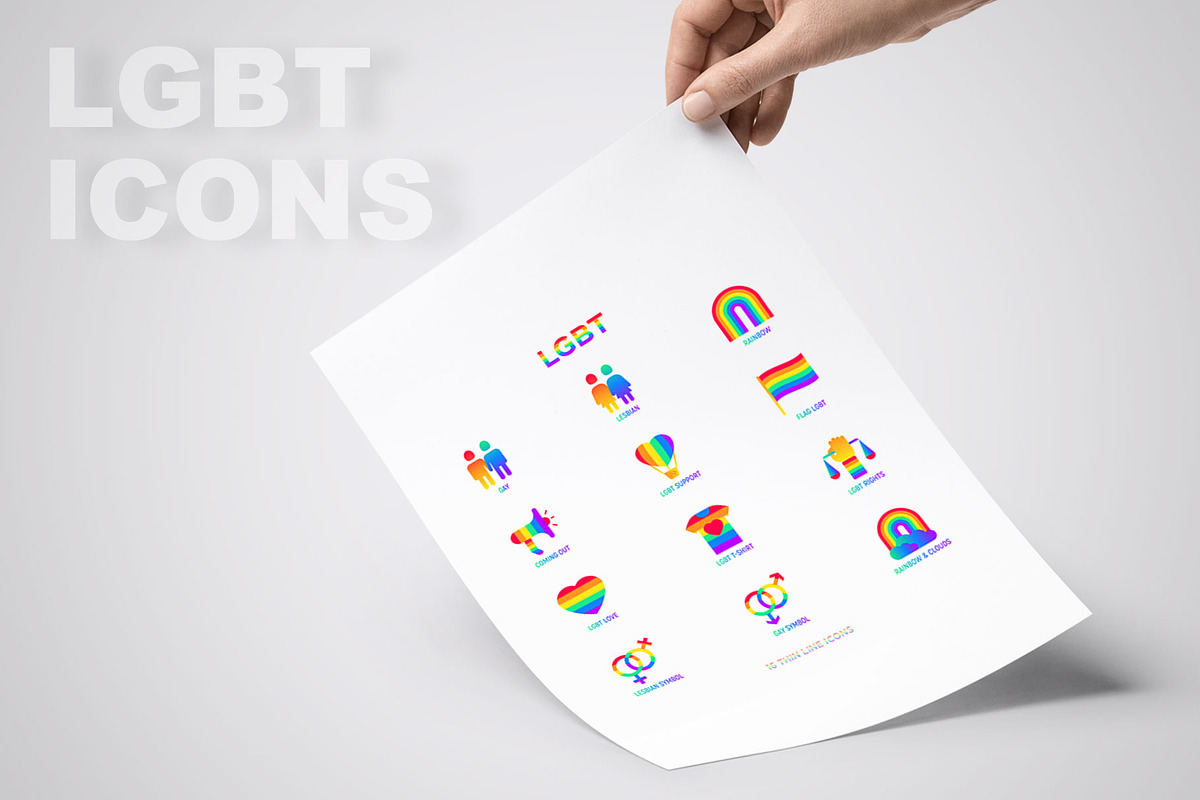 LGBT | 28 Icons Set, an Outline Icon by Alex Blogoodf (Photo 3 of 7)