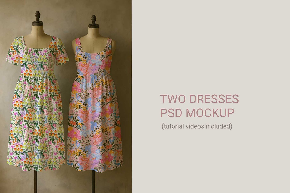Two in one mockup-rustic dresses PSD, a Shirt Mockup by jenartstudio (Photo 3 of 3)