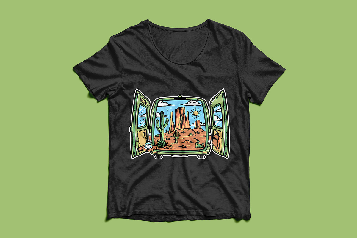 Desert landscape in the car, a Person Illustration by gunaonedesign (Photo 3 of 5)