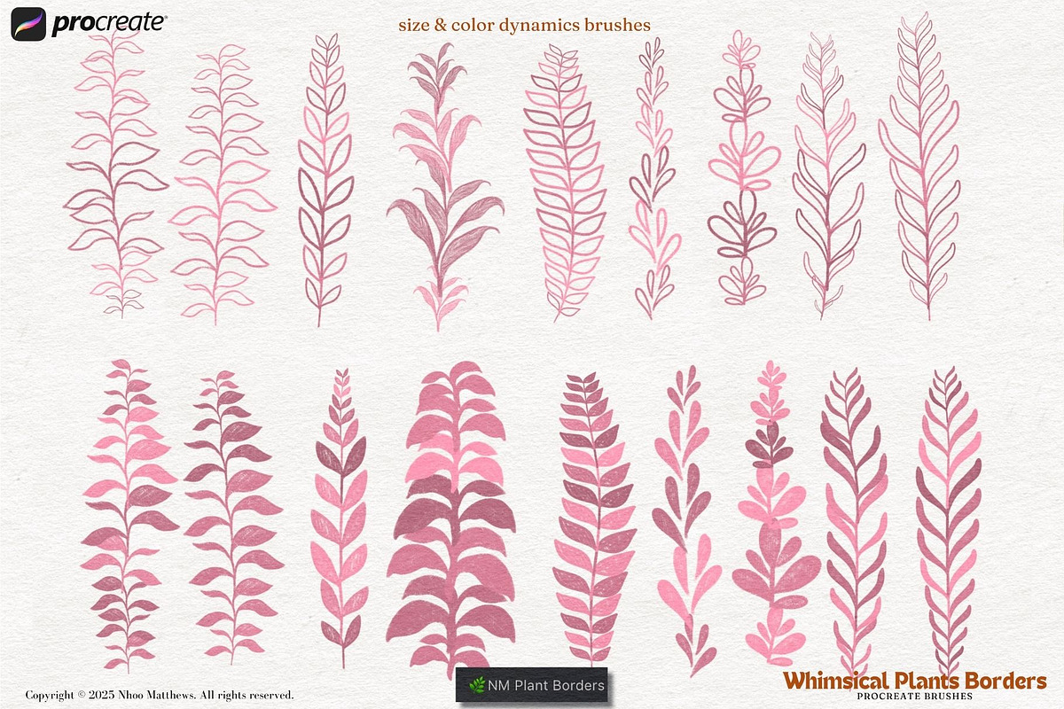Whimsical Plants Procreate Brushes, a Brush Add-On by Fashion Workshop Bkk (Photo 6 of 11)