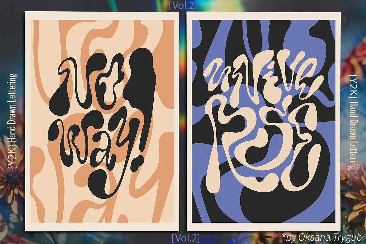 BUNDLE Y2K Lettering Liquid & Groovy, an Object Graphic by Oksana Trygub (Photo 21 of 53)