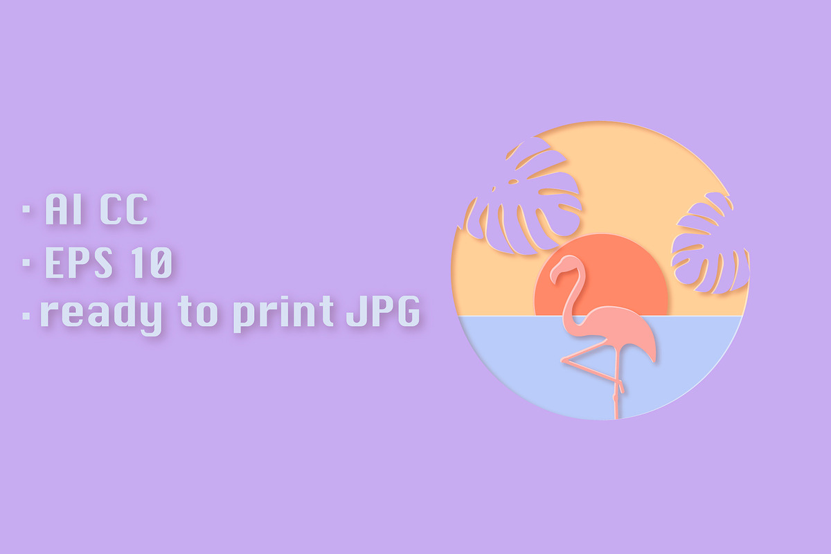 Tropical Summer Paper Cut Set, a Decorative Illustration by Minkina (Photo 4 of 4)