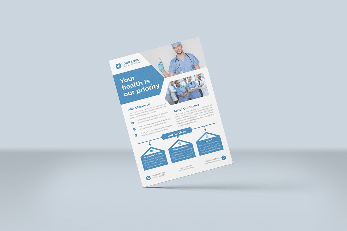 Medical and Healthcare Flyer, a Flyer Template by Lakhan1998 (Photo 2 of 3)
