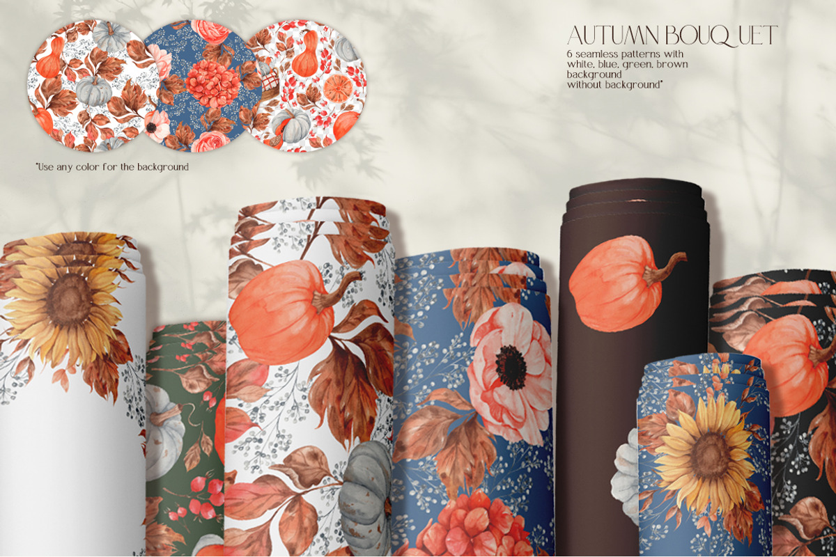 Watercolor Set Autumn Bouquet, a Decorative Illustration by ViktoriyaD (Photo 9 of 10)