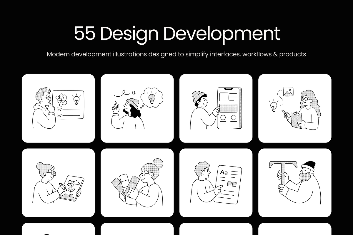 55 Design Development Illustrations, a Technology Illustration by Prosymbols (Photo 1 of 11)