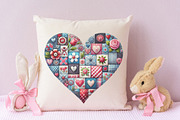 Patchwork heart valentine day Png, an Illustration by RobertsArt (Thumbnail 5 of 7)