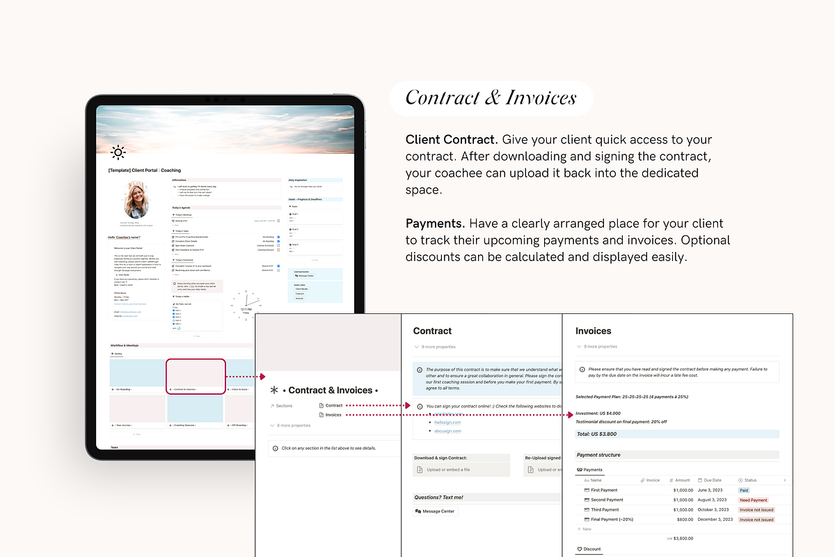 Notion Template Coaching Planner, a Stationery Template by TheCoastlineStudio (Photo 5 of 10)