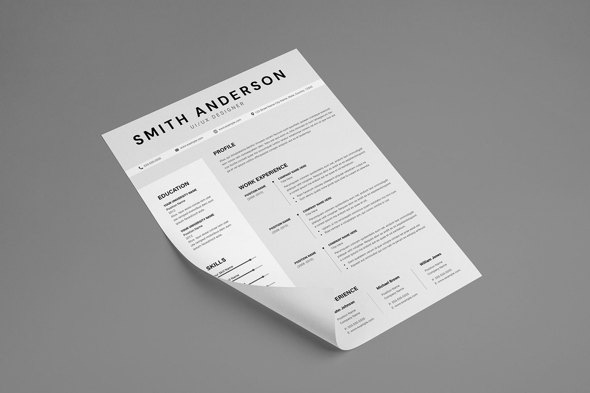 Modern Resume Cover Letter Template, a Resume Template by PixelStudio (Photo 3 of 4)