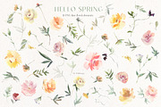 Hello Spring Watercolor ClipArt, an Animal Illustration by whiteheartdesign (Thumbnail 17 of 24)
