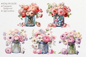 Ranunculus Watercolor Collection