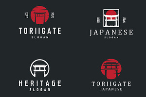 Torii Gate Logo Design Set Bundle, a Branding & Logo Template by Maylianaw28