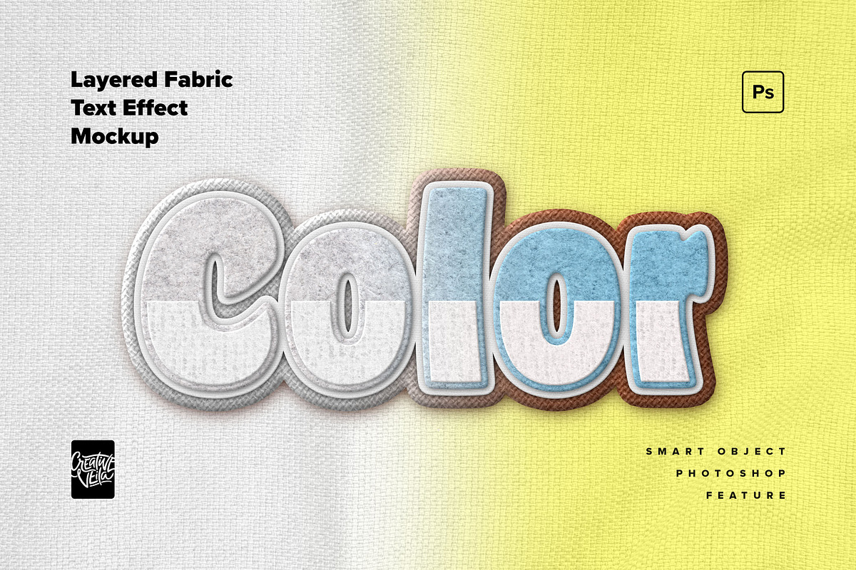 Layered Fabric Text Effect Mockup, a Layer Style Add-On by veila.me (Photo 2 of 6)