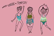 Swimsuits & Sea Creatures, an Illustration by Katrina Junio (Thumbnail 4 of 7)