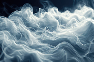 Abstract White Smoke Waves on Dark Blue Background With Flowing, an Abstract Photo by José Manuel Gelpi