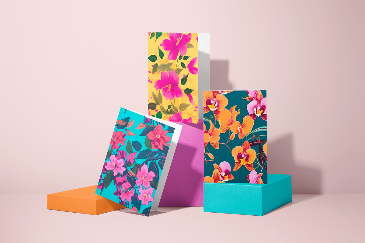 Pink Blooming Floral Patterns, a Pattern Graphic by Ninterints (Photo 8 of 20)
