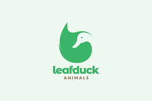 Negative Space Leaf With Duck Logo