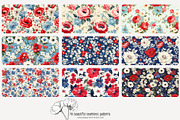 70 red/blue floral seamless pattern, a Pattern Graphic by Poppy Lane Studio (Thumbnail 8 of 10)