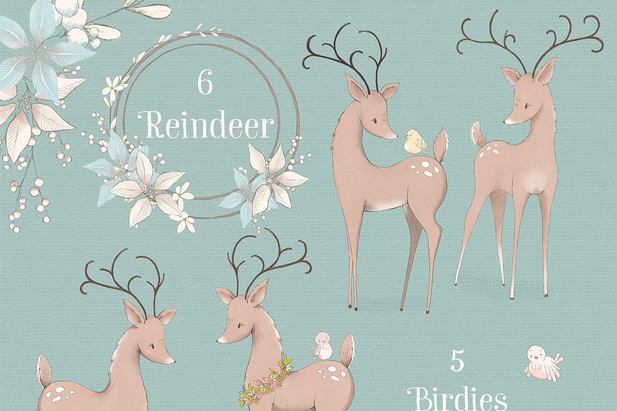 Christmas Woodland Animal Clipart, an Illustration by Pretty Little Lines (Photo 8 of 12)