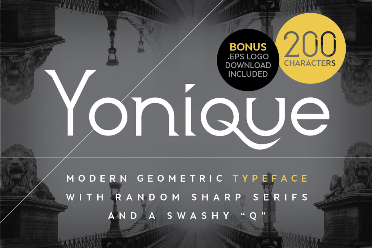 Yonique sharp serif font