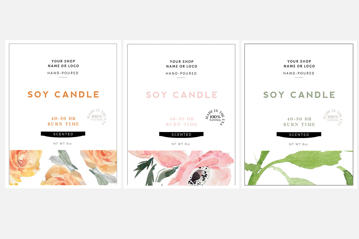 3 Candle Label Templates, a Stationery Template by Marham Labeling Co (Photo 2 of 5)