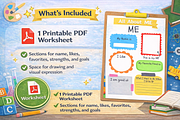 All About Me Printable Worksheet, an Education Illustration by MIRoots Design Studio (Thumbnail 5 of 5)