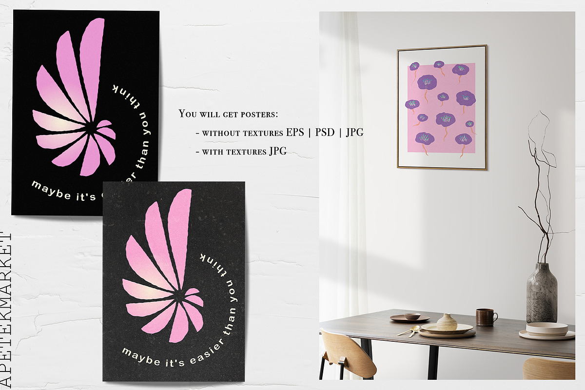 Modern Poster Collection, a Decorative Illustration by ApetekMarket (Photo 6 of 9)