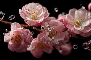 Beautiful pink flowers with bubbles, a Photo by Beautiful things