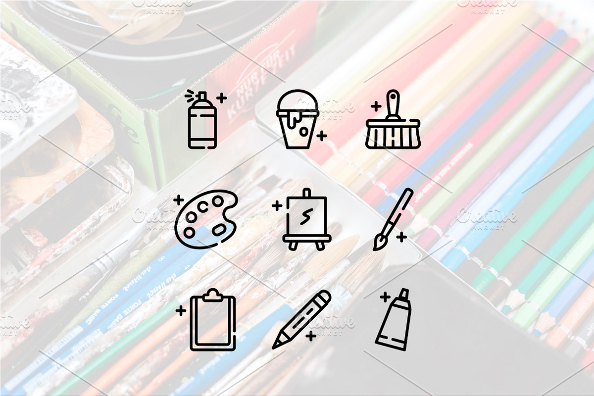 Art Essentials – Line Icon Set, an Outline Icon by Lyolya Profitrolya (Photo 2 of 2)