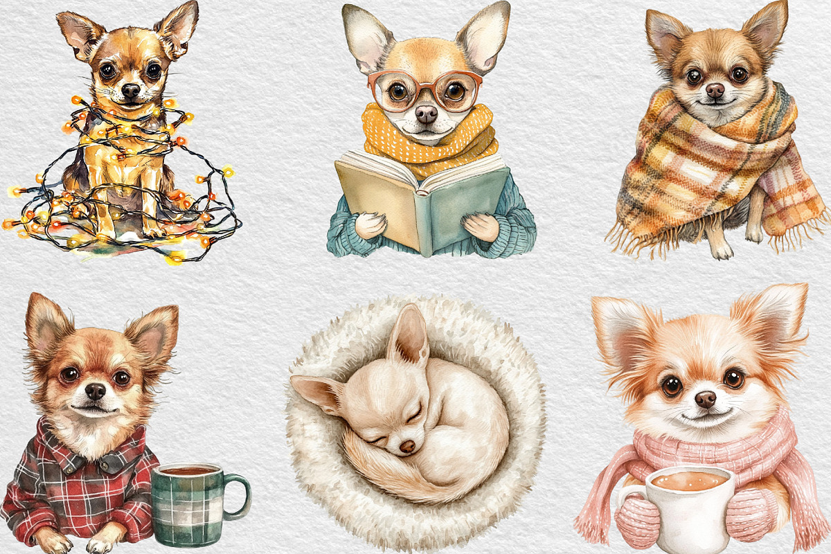 Cozy Chihuahua Clipart, an Illustration by Black Bird Studio (Photo 6 of 6)