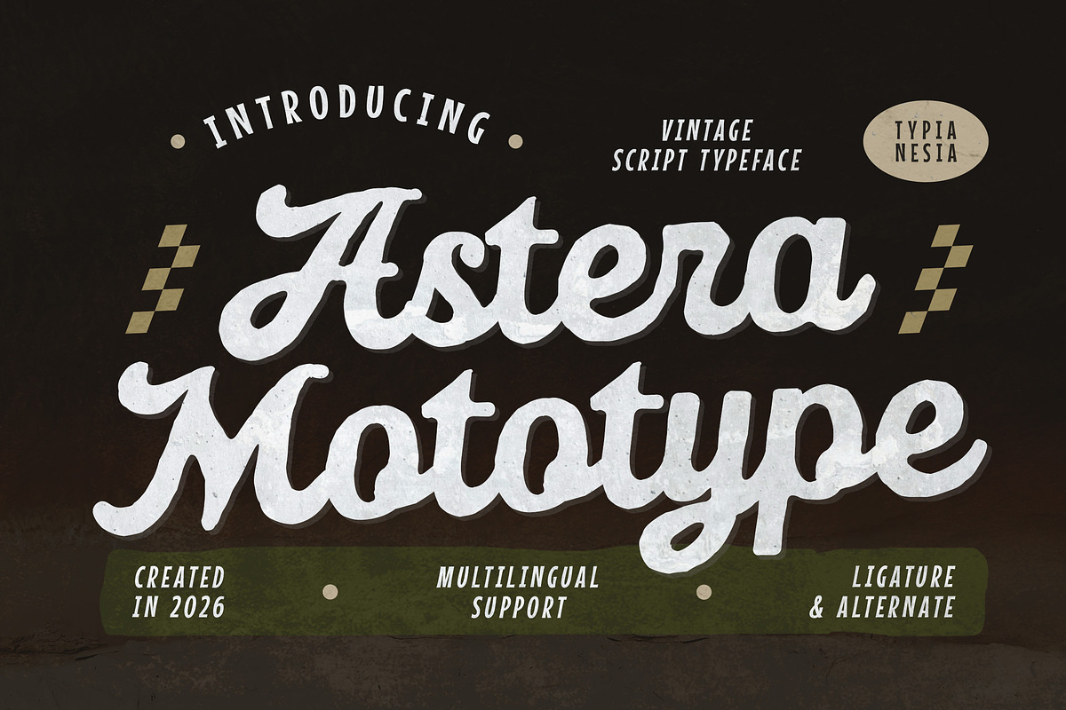Astera Mototype – Hand Drawn Script, a Script Font by Typia Nesia (Photo 1 of 12)