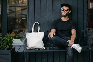 White textile eco bag stock photo containing fashion and cloth