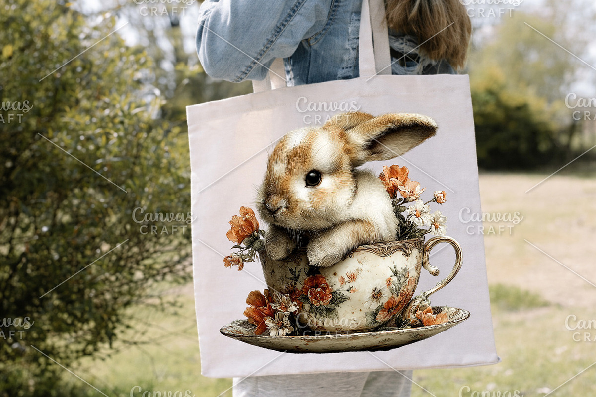 Whimsical Easter Bunny Clipart PNG, an Illustration by Canvas Craft (Photo 4 of 7)