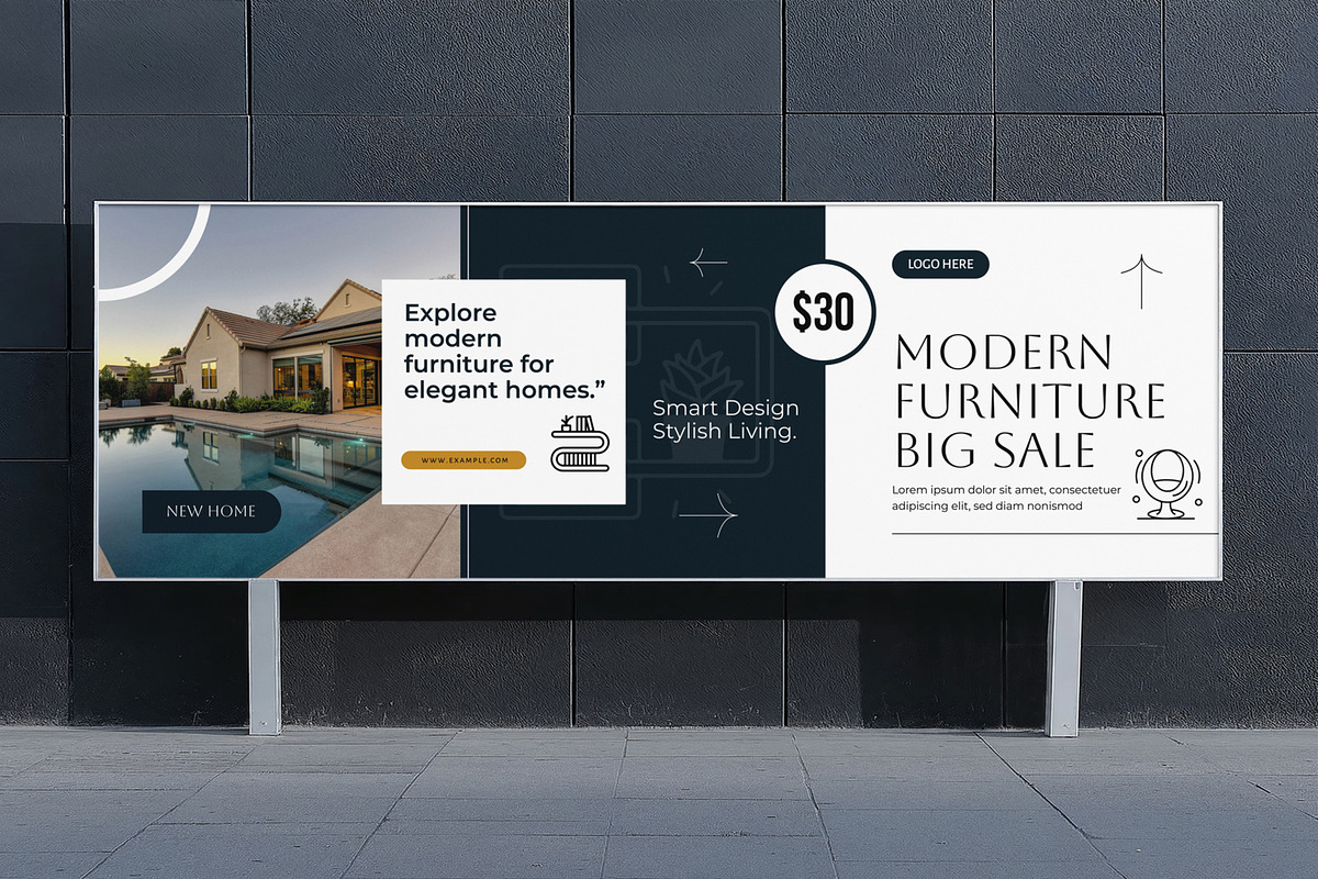 Modern Furniture Billboard Design, a Stationery Template by MightyDesign (Photo 2 of 6)