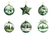 Green Christmas Balls Clipart Bundle, an Illustration by SinaCreation (Thumbnail 3 of 7)