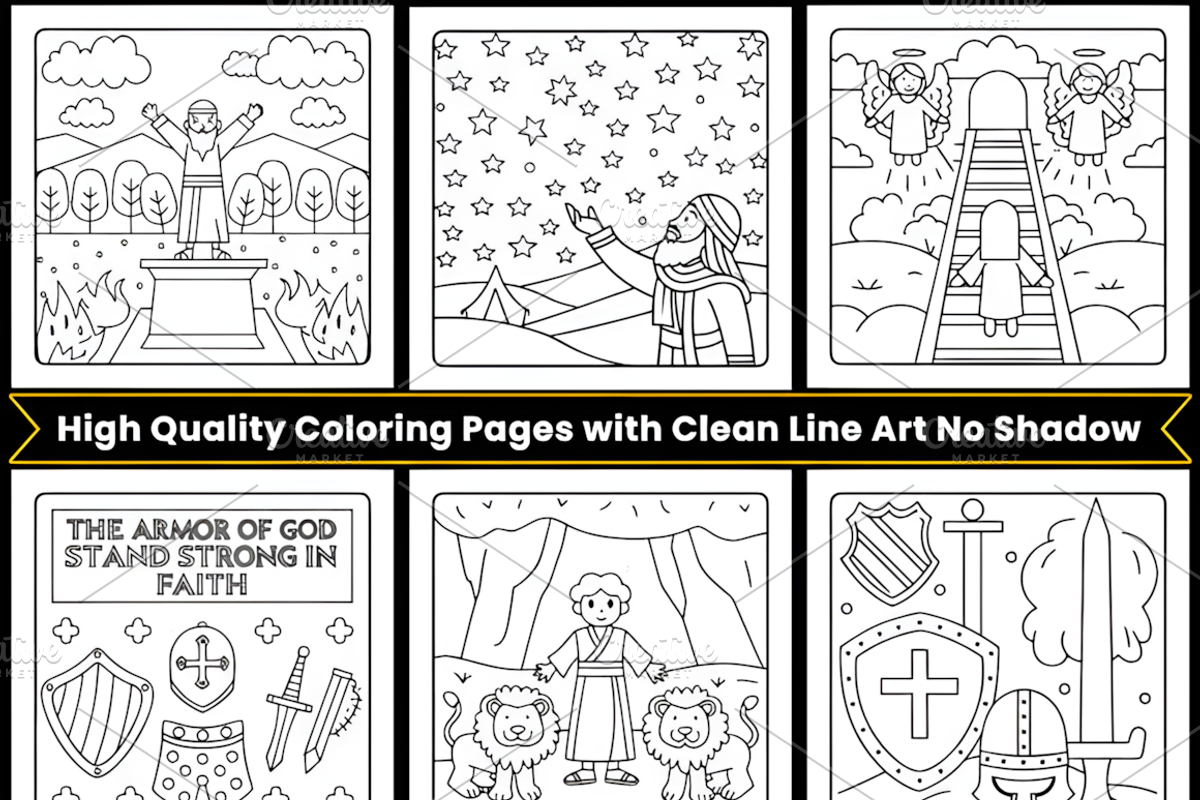 100 Bold & Easy Bible Coloring Pages, a Decorative Illustration by Ink Gallery (Photo 2 of 3)