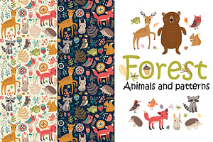 Forest. Animals And Patterns