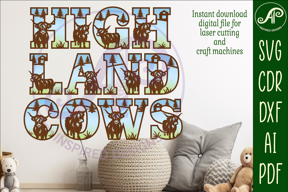 Highland cow alphabet letter set, an Object Graphic by A P Inspired Designs (Photo 5 of 7)