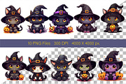 Cute Halloween Kawaii Cats. Sticker., an Animal Illustration by KENO Mascots (Thumbnail 2 of 8)