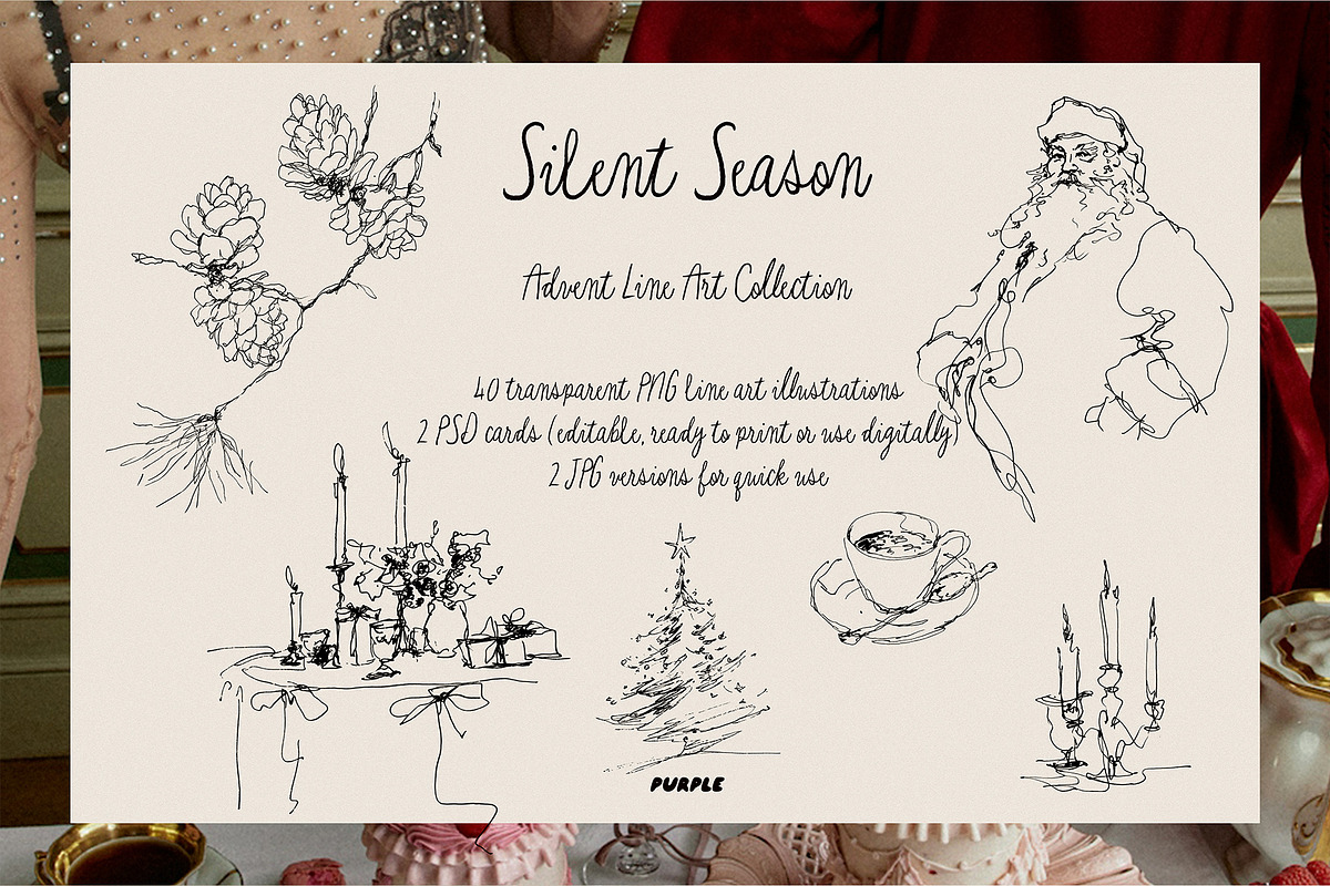 Silent Season: Advent & Line Art, a Seasonal Illustration by Purple (Photo 4 of 10)