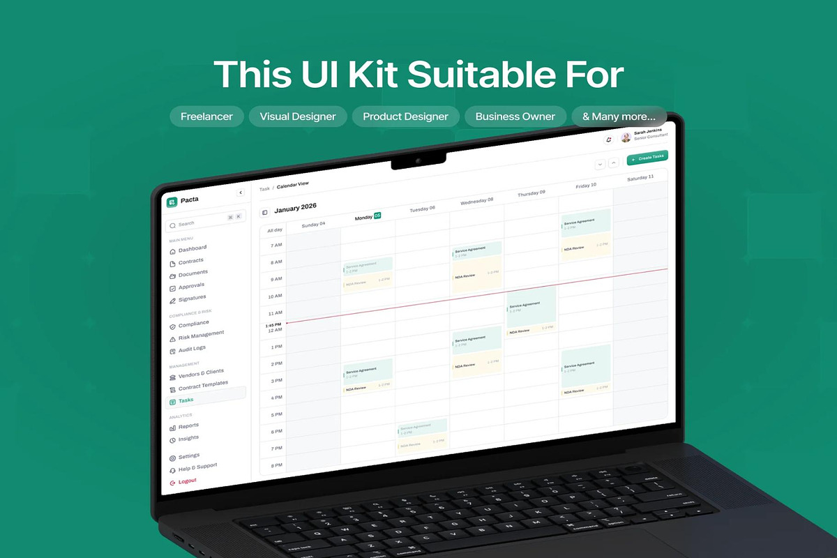 Pacta – Contract & Legal Management, an UI Kit Template by Creative Perspective (Photo 7 of 7)
