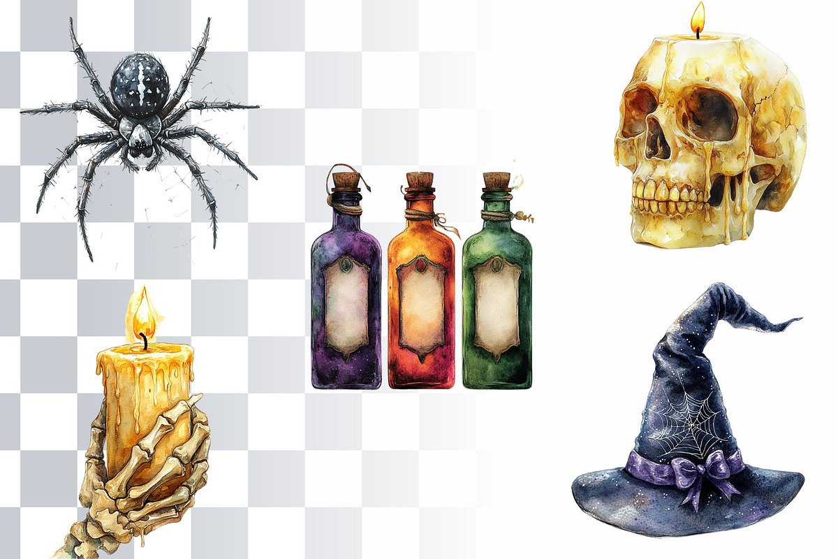 16 Halloween Watercolor Illustration, a Seasonal Illustration by Loony Dream Designs (Photo 4 of 5)