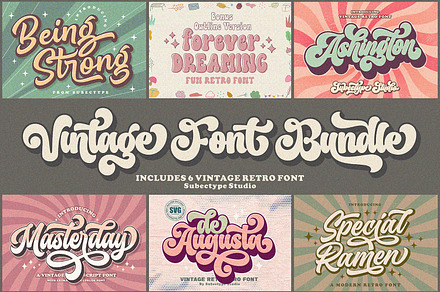 Vintage Retro Font Bundle
